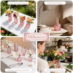 Petal Petite Small Pink Glass Bud Vase Set of 24 for Wedding Centerpieces - Image 6