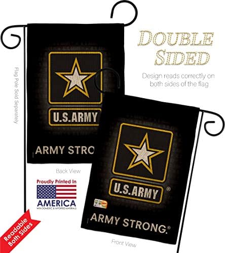 U.S. Army Burlap Garden Flag - Pack Armed Forces Rangers United State American Military Veteran Retire Official USA Applique - House Banner Small Yard Gift Double-Sided Imported 13 X 18.5 - Image 3