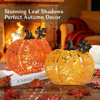2 Pcs Fall Pumpkins Decor Lighted Metal Pumpkins for Autumn Decoration - Image 4
