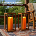 Homemory 4"x12" Halloween Orange Flameless Candles, Fall Candles, Outdoor Waterproof Flameless Candles with Remote and Timers, Battery Operated LED Pillar Candles, Won't Melt Plastic, Set of 2 - Image 2