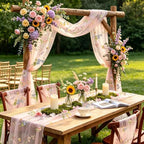 3 Pcs Floral Table Runner 10ft Embroidery Soft Flower Tulle - Image 3