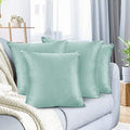 Nestl Throw Euro Pillow Covers, Cozy Velvet Decorative Pillow Covers 26 x 26 Inches, Soft Solid Couch Pillow Case for Sofa, Bed and Car, Set of 4 - Aqua Light Blue by Nestl