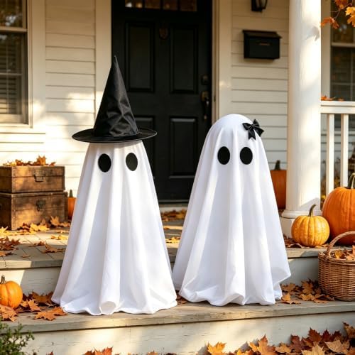 Halloween Decorations Indoor, 2 Packs Spooky Light Up Ghosts - Image 4