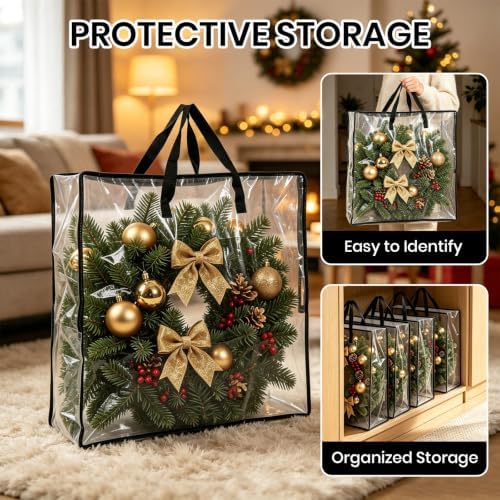 26 Inch Wreath Storage Bag, Wreath Storage Container for 24 to 30 Inch - Image 3