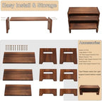 MRPAPA 3 Tier Cupcake Stand & Wood Display Risers,for Food Desserts Stand Perfume Organizer Funko POP Collections, Display Stand for Organizer and Decoration (Dark Brown-Display Riser) - Image 2