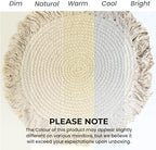Fine Living 15 Inch Round Placemats Set of 6 with 6-Free Coasters,Ivory - Image 3