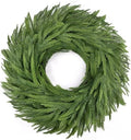 24" Norfolk Pine Wreath for Front Door, Real Touch Christmas Wreaths Artificial Greenery Realistic Wreath Holiday Winter Decoration for Home Decor Window Indoor Outdoor by Wakeys