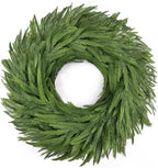 24" Norfolk Pine Wreath for Front Door, Real Touch Christmas Wreaths Artificial Greenery Realistic Wreath Holiday Winter Decoration for Home Decor Window Indoor Outdoor by Wakeys
