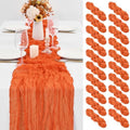 20 Pack Orange Table Runner 10Ft Cheesecloth Table Runner Boho Long Cheese Cloth Table Runners Romantic Sheer Fabric Gauze Table Runners for Wedding Party Bridal Shower by YMHPRIDE