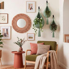 Honeydak 3 Hanging Baskets, Sage Green, Tassel, Cotton Rope - Image 5