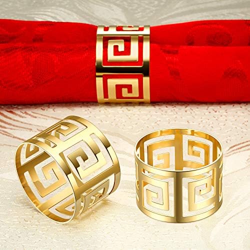 Hotop 250 Pcs Gold Napkin Rings Bulk, Metal Napkin Holder Buckles - Image 3