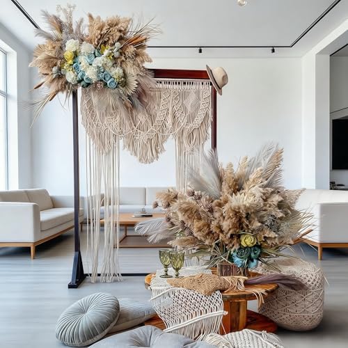 Boho Wedding Arch Boho Chic Macrame Curtain & Macrame Arch Bohemian Macrame Wedding Backdrop Decor Home Geometric Fiber Art Decor 70.8''W*86.6''L - Image 3