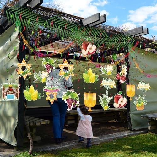 Thiccywoov 102 Pcs Happy Sukkot Party Decor Set, Hanging Ornaments - Image 6
