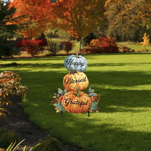 Briarwood Lane Fall Metal Art 26x14 Happy Blessed Grateful for Fall Metal Art - Image 2