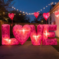 Kosiz 9 ft Long Valentine's Day Inflatable Outdoor Decoration Inflatable Red Rose Love Letters with Build-in LED Lights Romantic Valentines Blow up Yard Decor for Home Wedding Ceremony Yard Lawn by Kosiz