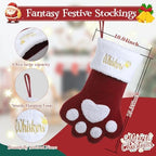 Personalized Dog Christmas Stockings - Custom Embroidered Pet Name & Paw Shape Stocking for Puppy,3 Pack 15.35” Large Knit Monogram Xmas Stockings for Fireplace Holiday Decor Gift - Image 2