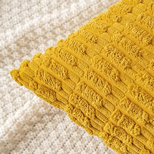 MIULEE Decorative Throw Pillow Covers 20x20 Mustard Yellow Pack of 2 - Image 2