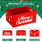 Namalu Christmas Hot Cocoa Bar Decor 11x8x5 in Wooden Storage Box, Red - Image 3