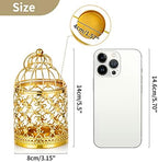NUPTIO Vintage Hanging Birdcage Lantern, 6 Pcs Small Metal Tealight Holder - Image 5
