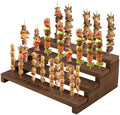 PH PandaHall 4-Tier Wooden Food Skewer Display Stand, 120 Holes Fruit Kabobs Skewers Display Board Catering Supplies Clay Perfume Jewelry Rack for Appetizers Cocktail Parties Picnic, 13.8x9.5x4.7inch by PHPandaHall