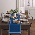 Smile Sunflower Navy Blue Table Runner, Burlap Table Runners 120 inches Long,Farmhouse Style Solid Color Table Runner for Wedding Holiday Party Dinner,Dresser Scarf Decor - Image 4