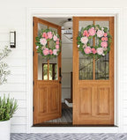 Spring Summer Wreath for Front Door with Large Peonies, Daisies for All Seasons Indoor Outdoor Use, 24" Silk Floral Wreath Spring Summer Decorations for Home, Porch, Wall, Farmhouse, Wedding Decor - Image 4