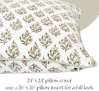 Floral Pillow Covers Sage Green Set of 2 Pillow Covers 24 x 24 inches Farmhouse Pillow Covers for Couch Bed Bedroom Living Throw Pillow Covers Boho Decorative Pillow for Spring - Image 4