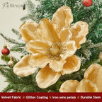 8PCS Large Christmas Magnolia Flowers for Christmas Tree Wreath - Image 6