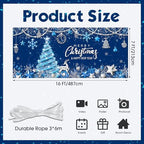 Tiamon Christmas Garage Door Cover Banner 7x16 ft Outdoor Xmas, Blue Gold - Image 2