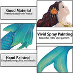 John's Studio Metal Mermaid Sea Wall Decor Outdoor Garden Hanging Art Sculptures Home Ocean Theme Decorations for Kitchen Bathroom and Pool - 14.9Inches - Image 2