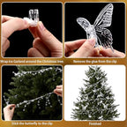 Thenshop 20 ft LED Christmas Crystal Wire Clear Garland with Butterfly - Image 2