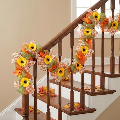 Sunflower Garland for Mantel, Fall Garland for Fireplace Home Decor - Image 5