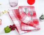 Blue Needles Gingham Buffalo Plaid Cotton Dinner Napkins Set of 12-18"x18" - Image 3