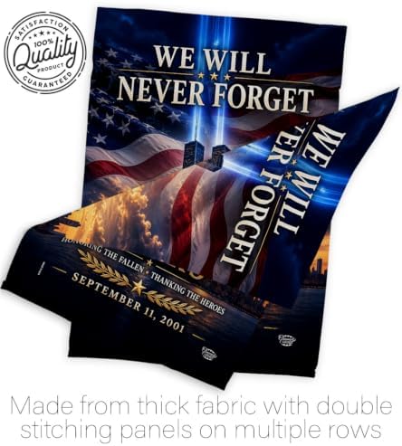 25 Year 9/11 We Will Never Forget Flag Stand Kit Wall Decor Home Tapestry Poster Patriot Day Decor Memorial Gifts Memorabilia Home Decorations September 11 Garden Remembrance Tribute - Image 7