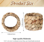 Hsei 36 Pcs Woven Napkin Rings Round Water Hyacinth Rattan Napkin Ring Bulk - Image 2