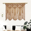 Youngeast Large Macrame Wall Hanging Boho Woven Tapestry Bohemian Macrame Wall Decor Handmade Tassel Tapestry Home Decoration for Bedroom Living Room 39"X31" (Wood Dowels Not Included) (Khaki) by Unknown