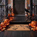 Halloween Welcome Coir Doormat 17"x30", Outdoor Front Door Mat with Bats Skeleton Hands and Spider Design, PVC Non Slip Backing, Fall Halloween Welcome Mat for Front Porch Entryway Decor - Image 2