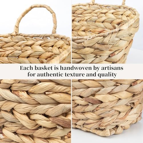 Hanging Wall Basket Handwoven Wicker Basket, Natural Water Hyacinth - Image 4