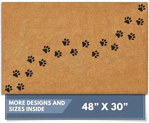 Barnyard Designs Natural Coco Coir Non-Slip Doormat (30x48, Paws) by BarnyardDesigns