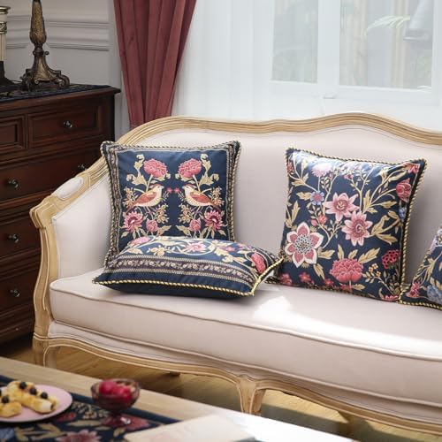 patdrea Designer Velvet Throw Pillow Cover,Set of 2,18"x18"-OldgardenB - Image 5