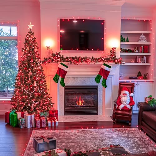 JMEXSUSS 400 LED Red Christmas Lights, 132ft String Lights Plug in - Image 6