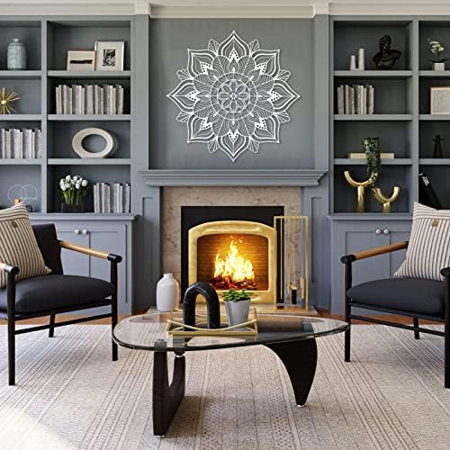 ESTART Large Metal Mandala Wall Decor, Unique Lotus Flower Wall Art - Image 6