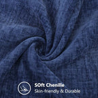 decorUhome Fall Chenille Dark Blue Throw Pillow Covers 24x24 Inch Set of 2, Decorative Soft Couch Pillow Covers Solid Dyed Accent Euro Sham Farmhouse Neutral Square Pillow Cases for Sofa - Image 7