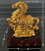 Betterdecor Gold Color Feng Shui 12 Chinese Zodiac Animal Statue Figurine Home Office Decoration and Gift for New Year Holidays and Birthday (Zodiac Horse) - Image 6
