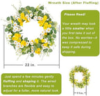 Summer Wreath for Front Door, 22 in Yellow White Daisy - Image 4