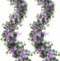 Artificial Rose Vine Fake Flower Garland,Purple, 2PCS by SOMYTING