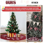 Large Christmas Burlap Tree Skirt Snowflake,84 Inch,Red - Image 5