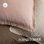 Foindtower Decorative Linen Fringe Throw Pillow Covers 20×20 Light Pink - Image 4