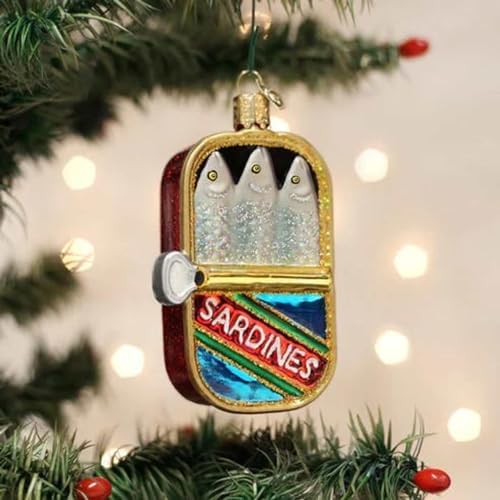 Old World Christmas Sardines Tin Glass Blown Ornament for Christmas Tree, Handcrafted Holiday Decoration, Food Collection - Image 3