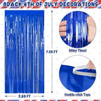 ZATAYE 8 Pack Dark Blue Foil Curtain Streamer Decorations - Image 2